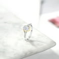 thumbnail image 4 of Gem Stone King 10K Yellow Gold and 925 Sterling Silver White Moissanite Engagement Ring for Women | 0.98 Cttw | Oval 7X5MM | Available in Size 5, 6, 7, 8, 9, 4 of 4