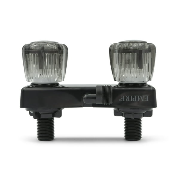 RV Camper Exterior Outdoor Shower Hot/Cold Water Mixer Knobs Black PN