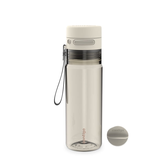 Contigo AutoPop Leakproof Water Bottle with Carry Strap and Agitator Ball, 24 oz (709 ml) – Leak-Proof, BPA-Free, Dishwasher Safe, Protein Shaker Mixer Bottle
