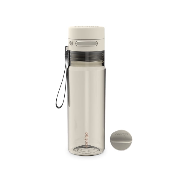 Contigo AutoPop Leakproof Water Bottle with Carry Strap and Agitator Ball, 24 oz (709 ml) – Leak-Proof, BPA-Free, Dishwasher Safe, Protein Shaker Mixer Bottle