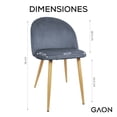 thumbnail image 2 of Set de sillas Gaon Velvet para comedor Gris 2 piezas, 2 of 9