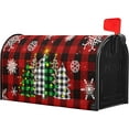 thumbnail image 3 of Merry Christmas Red Plaid Tree Mailbox Covers Magnetic Red Winter Tree Outdoor Mailbox Cover Standard Size 25.5 x 21 Snowflakes Holiday Mailbox Wrap Post Letter Box Cover Decor for Home Garden, 3 of 6