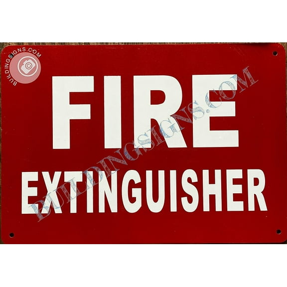 2PCS-Fire Extinguisher Sign (RED Reflective, Aluminium 7X10,Rust Free) (ref-2201)