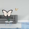 thumbnail image 2 of Reloj de pared moderno con diseño de mariposa y flor, de resina acrílica decorativa, con forma de pájaro, estatua de animal, textura suave y brillante, 2 of 8