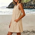 thumbnail image 4 of Women's Sleeveless Striped Summer Dress, Round Neck Casual Pullover Sundress, 4 of 8