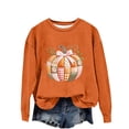 thumbnail image 4 of YVNAURA Women's Oversized Halloween Letter Print Sweatshirt Round Neck Long Sleeve Pullover Funny Spooky Season Graphic Top Vintage Casual Fall Sweatshirt 1 Pack, Orange,L, 4 of 4