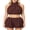 Dark Brown, variant on Womens Halter Neck Crop Top Mini Culottes Set - Lightweight Gauze Fabric Stylish Design, Perfect For Beach, Poolside, Or Casual Outings