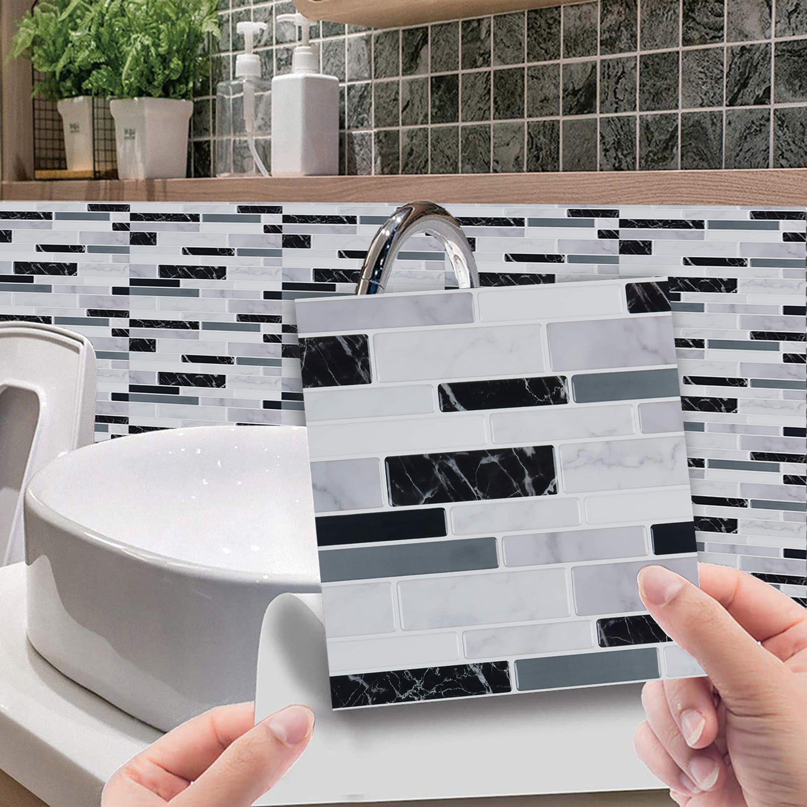 20pc Kitchen Tile Stickers Bathroom Mosaic Sticker Selfadhesive Home Wall Decor