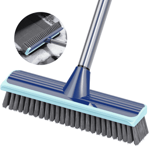 MYSPRI Floor Scrub Brush with Long Handle, 2-in-1