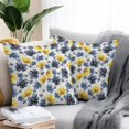 thumbnail image 2 of Outdoor Waterproof Throw Pillow Covers Set of 2 Purple Floral Decorative Pillowcases Square Outdoor Pillows Cushion Case 16x16 Inch Navy Blue Black Flowers Patio Pillows for Couch Sofa Bed Garden, 2 of 9