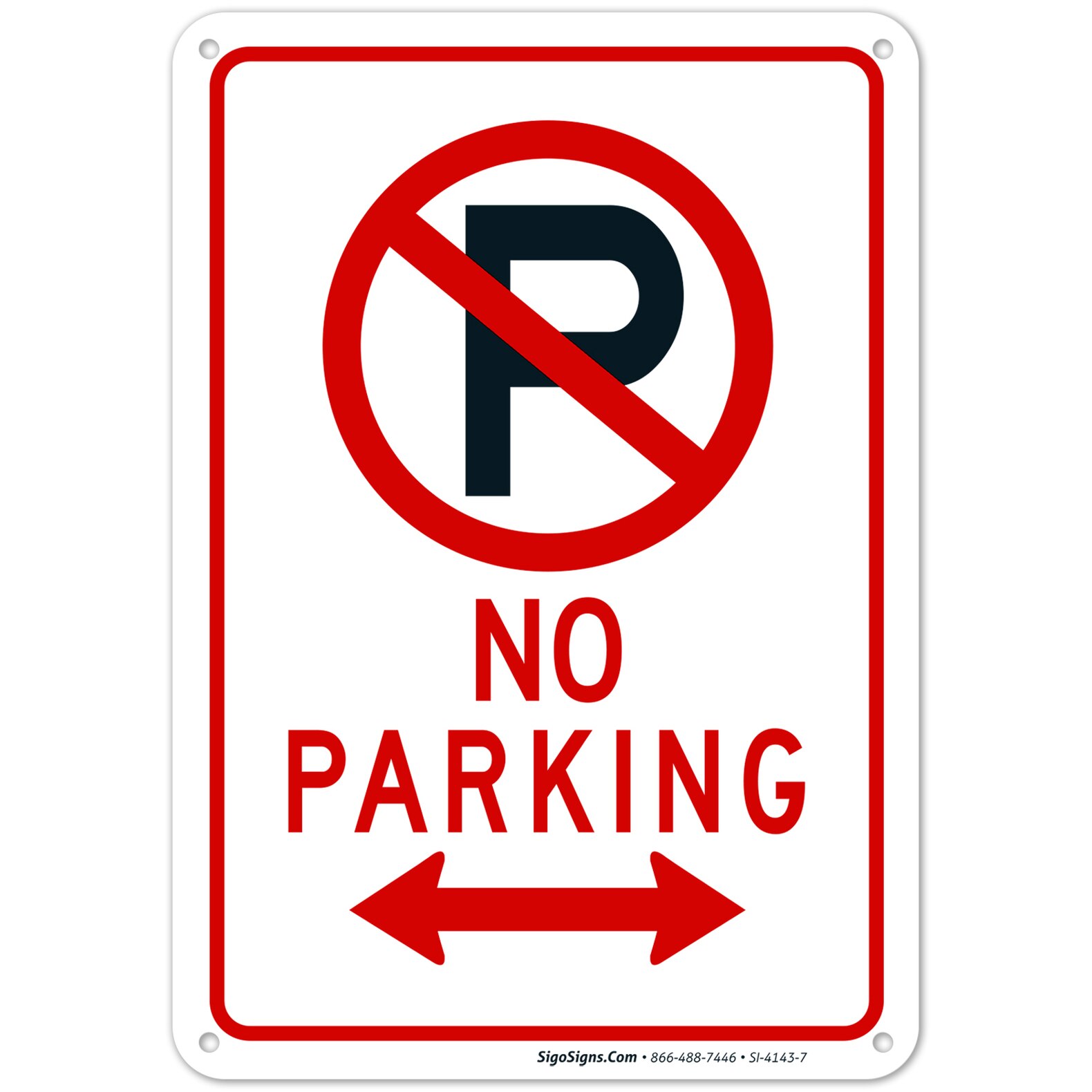 No Parking with Symbol Sign With Two Way Arrow