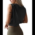 thumbnail image 3 of Camiseta Deportiva Corta para Mujer, , Sin Mangas, para Yoga, Correr, Gimnasio, Algodón, Color Negro, Talla S, 3 of 7