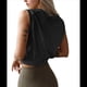 thumbnail image 3 of Camiseta Deportiva Corta para Mujer, , Sin Mangas, para Yoga, Correr, Gimnasio, Algodón, Color Negro, Talla XXL, 3 of 7