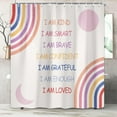 thumbnail image 4 of Rainbow Shower Curtain for Kids, Inspirational Quotes Shower Curtain Set for Bathroom, Abstract Boho Positive Girls Fabric Shower Curtain Restroom Bathtub Decor Accessories with Hooks 72X 72 inch, 4 of 6