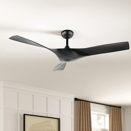

WINGBO 52 DC Ceiling Fan without Lights Matte Black with Remote - N/A Black
