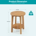 thumbnail image 3 of CONCETTA 2-Tier Wood End Table Set of 2, Small Round Nightstand with Tapered Legs, Natural Wood, 3 of 8