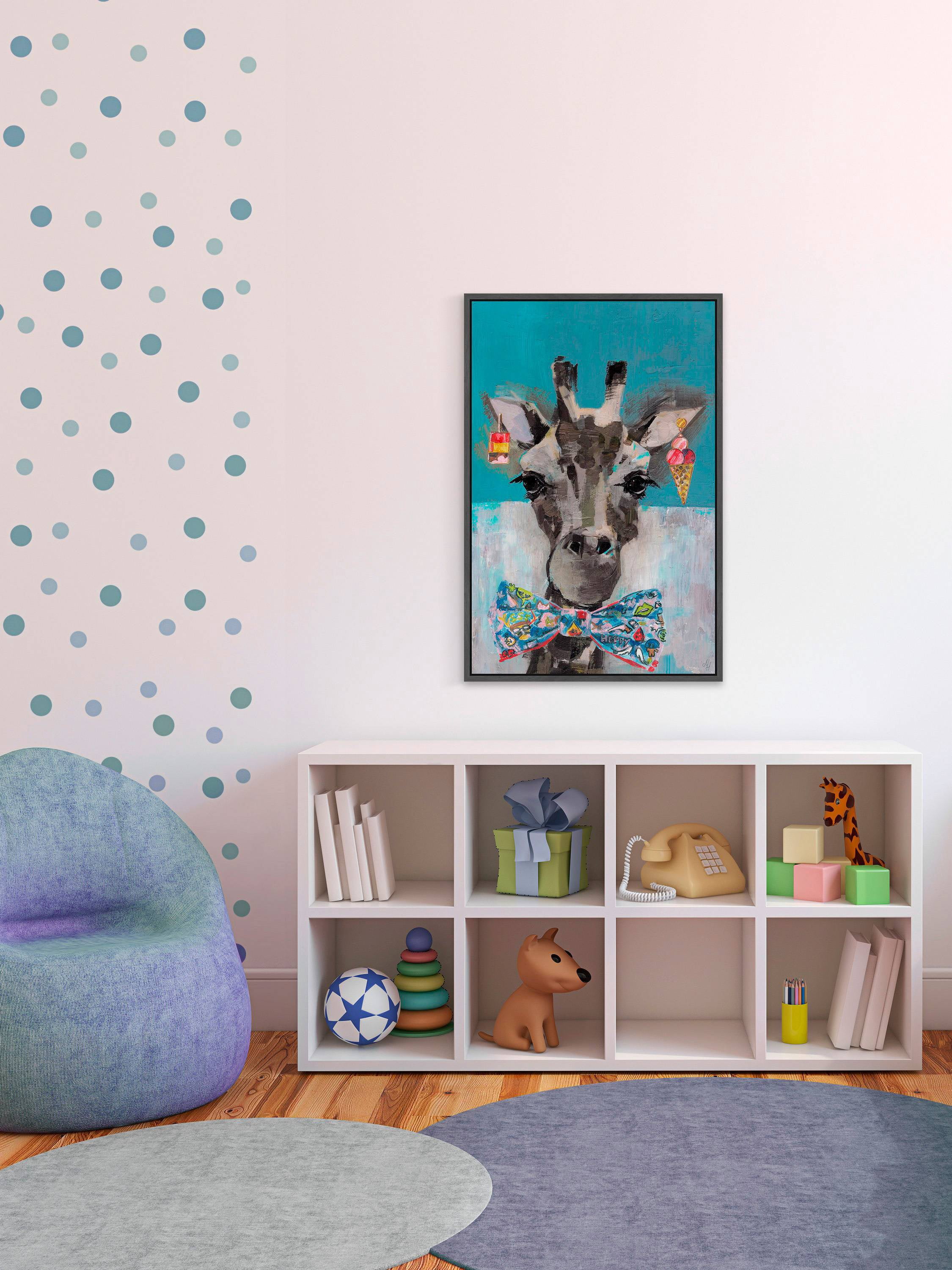 Sassy Giraffe Floater Framed Painting Print on Canvas
