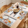 thumbnail image 5 of Fall Orange Blue Pumpkin Placemats Set of 2, Maple Leaf Wheat Ear White Wood Grain Thanksgiving Non-Slip Place Mats Washable Table Mats for Kitchen Dining Table Decorations Indoor/Outdoor, 5 of 9