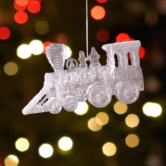 Adorno colgante de Navidad perfecl acrílico transparente Tren