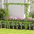 thumbnail image 2 of Gymax 7 FT Garden Arch Arbor Metal Frame Stand Trellis w/Flat Top Design for Climbing Plants Outdoor Archway Gate for Wedding Ceremony, 2 of 10