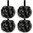 thumbnail image 1 of Esponja de esponja vegetal para ducha de baño, puf de malla para baño, bola de ducha, exfoliante corporal, esponja de baño para mujeres y hombres, juego de 4, color negro Fokelyi HMHZ1195, 1 of 6