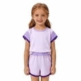 thumbnail image 4 of Tiijoy Girls Outfits Casual Colorblock Short Sleeve Tshirt Shorts Set, Sizes 7-8, 4 of 8