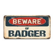 Beware of Badger Aluminum License Plate| License Plate 12" X 6" Fits Any Car, Truck, SUV, RV, or Trailer | Made in The USA