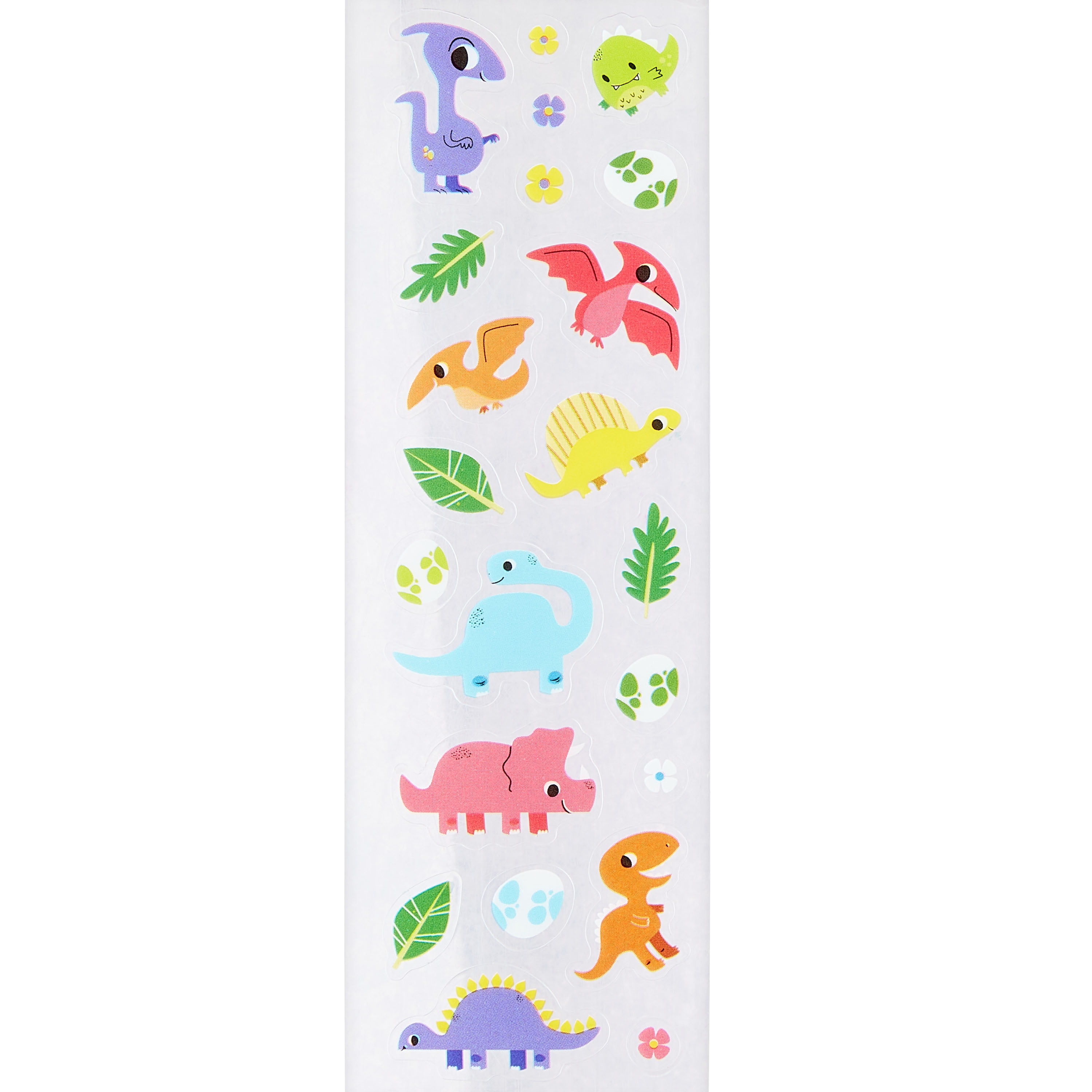 Hello Hobby Dinosaur Sticker Strip, Multicolor, Dinosaur Icons, 198 Count