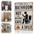 thumbnail image 2 of Vintage Metal Tin Sign This Is A Bathroom Not An Internet Cafe Quotes Metal Wall Art Sign Decor for Home Washroom Bathroom Gift (M), 2 of 10
