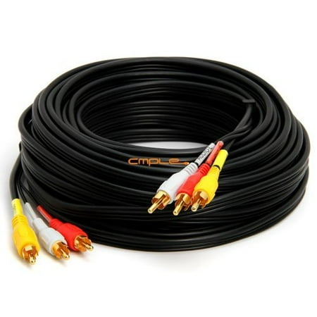 Professional Composite Video - Cmple - 3-RCA Composite Video Audio A/V AV Cable GOLD -50 ft