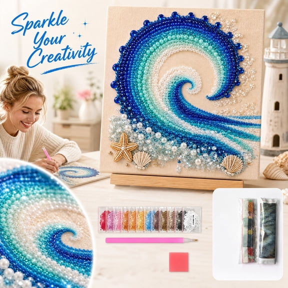 Kiddiway Full Drill Diamond Art Kit - Complete Craft Kit for Arts and Crafts, 5D Diamond Painting Project, Home Wall Decor Set, Great Gift for Adults and Kids