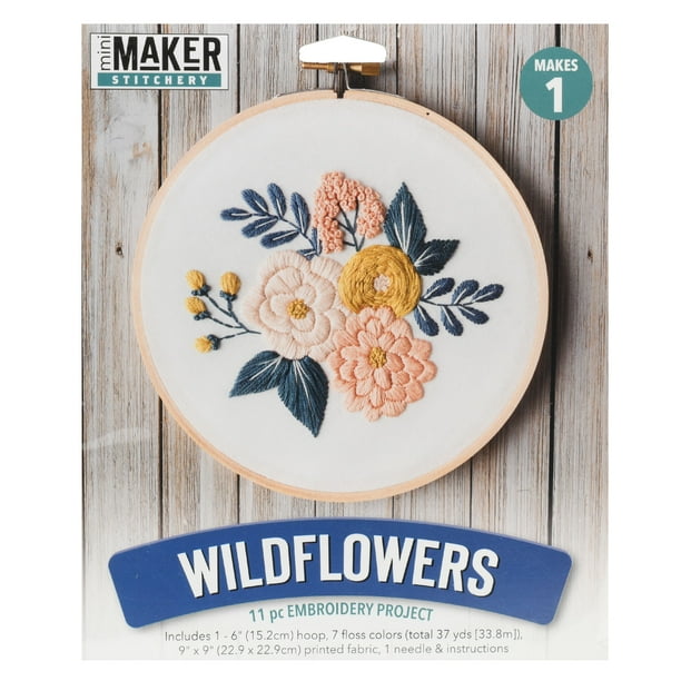 Leisure Arts Kit Mini Maker Embr 6 Wildflowers Walmart Com Walmart Com