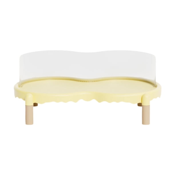Mesa elevada para comida de gatos, soporte elevado para comederos de mascotas y dispensadores de agua. Amarillo
