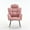 Pink & Black & Natural Wood, variant on AENKYO Teddy Upholstered Rocking Chair with High Backrest, Accent Lounge Chair for Living Room & Nursery, White