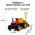 thumbnail image 3 of Xlluproid 12V Ride on Tractor with Trailer,USB,MP3,Bluetooth,LED Light,Safety Belt for 3-8 Girls,Boys,Red, 3 of 10