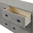 thumbnail image 4 of Alaterre Furniture Arden 6-Drawer Double Dresser, Solid Pine Wood, Black Metal Pulls, Anti-Tipping Kit Included, Modern Farmhouse Design, Driftwood Gray, 4 of 7