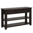 thumbnail image 5 of Hassch Entryway Console Table with 3 Drawers, 48" Sofa Table with Open Shelves, Behind Couch Table for Hallway, Foyer, Living Room, Distressed Black, 5 of 10