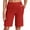 Red, variant on NAFUU Women's Bermuda Shorts Casual Stretch Waist Shorts Solid Color Summer Comfortable Elastic Waist Shorts With Pockets Comfy Leisure Shorts