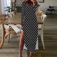 thumbnail image 1 of Qiopertar Robe Mi-Mollet à Manches Longues Imprimée Col en V pour Femmes en Solde à Moins de 5$ en Solde Offres d'Accès Anticipé, 1 of 7