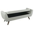 thumbnail image 2 of HomePop Modern Storage Bench with Wood Legs - Gray Woven, 2 of 13