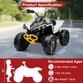 thumbnail image 4 of 24V Ride on Toys, 4 Wheeler ATV for Kids with 2 Seater, 4x200W Motors, 4WD/2WD Switchable, White, 4 of 8