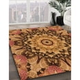 thumbnail image 3 of Ahgly Company Tapis Rond Lavable en Machine Intérieur Transitionnel Orange, 7 Pieds Rond, 3 of 7