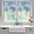 thumbnail image 4 of Haze Blue Coastal Balloon Curtains for Living Room/French Door, Summer Beach Nautical Starfish Coral Vintage Tie Up Curtains 63 Inch Length Energy Saving Kitchen Curtains Shades for Windows 42"x63", 4 of 8
