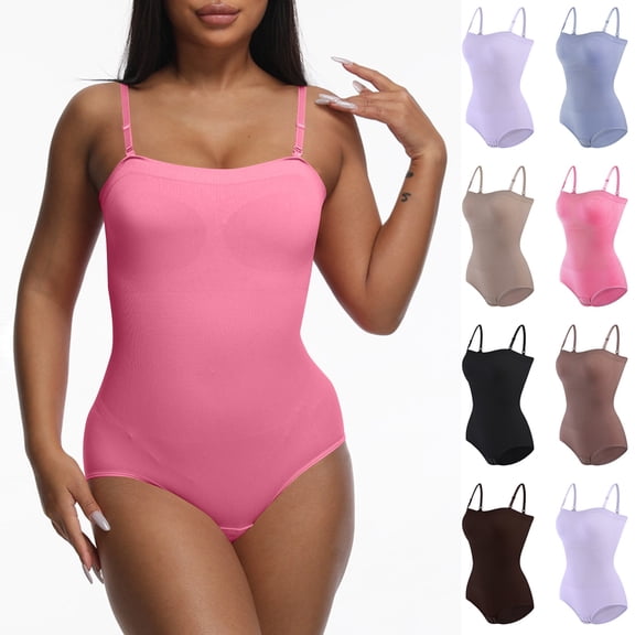 Women's Cotton Lined Tummy Control Bodysuit Shapewear, Seamless Butt Lifting Waist Cincher, Firm Compression Body Shaper, One Piece Slimming Underwear Brief