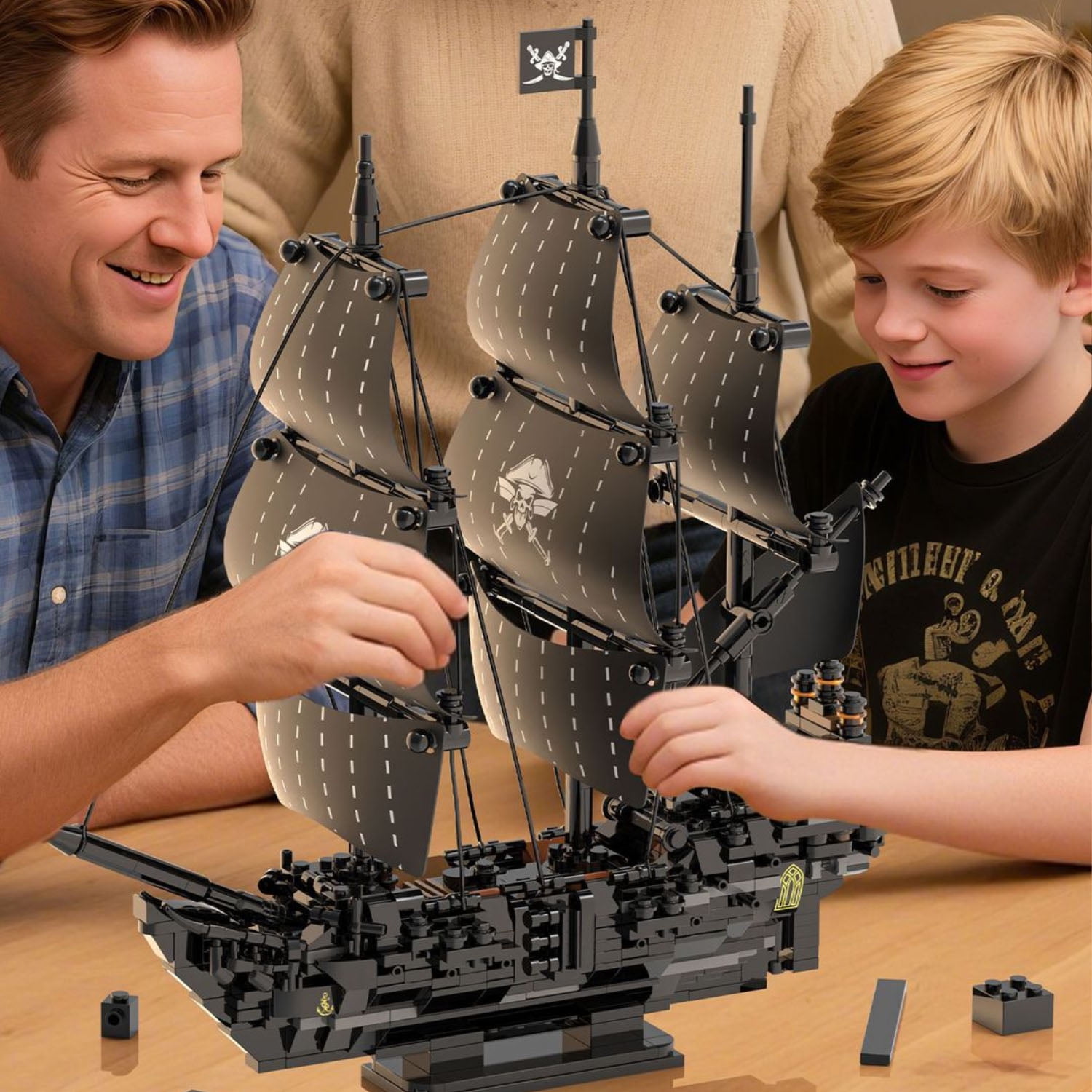 774PCS Pirate Ship Building Blocks, Mini Bricks Model Kit for Adults & Kids 8+, DIY Assembly Ship Decor for Birthday/Valentine's Day/Christmas Gift