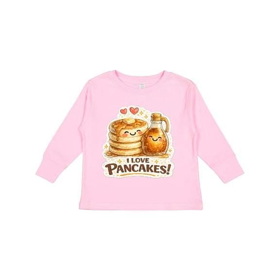 Inktastic I Love Pancakes Boys or Girls Long Sleeve Toddler T-Shirt