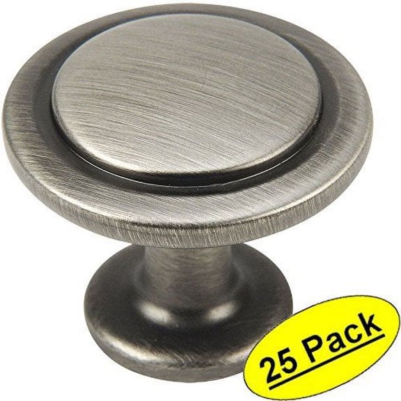 Cosmas 5560AS Antique Silver Cabinet Hardware Round Knob - 1-1/4" Diameter - 25 Pack