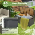 thumbnail image 6 of Gymax Patio Wicker Bench Deck Box w/ Acacia Wooden Seat Storage Bench Poolside Garden, 6 of 10