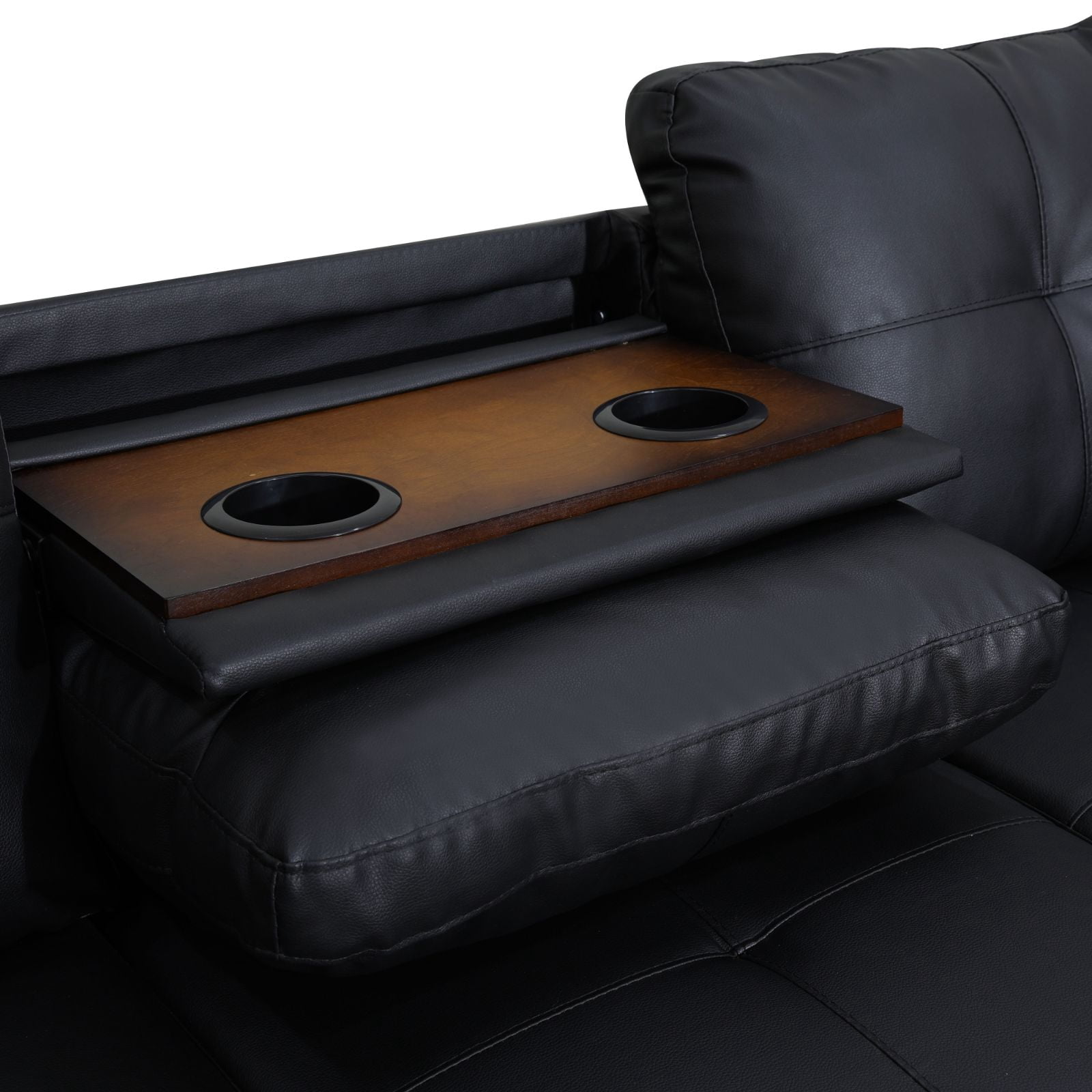 3-Piece L-Shaped Sectional Sofa with Movable Chaise & Storage Ottoman, Faux Leather Living Room Modular Convertible Couches Set for Home Apartment Office, Black