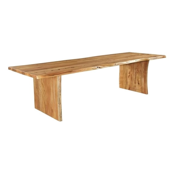 Pemberly Row 108" Live Edge Solid Wood Dining Table in Brown